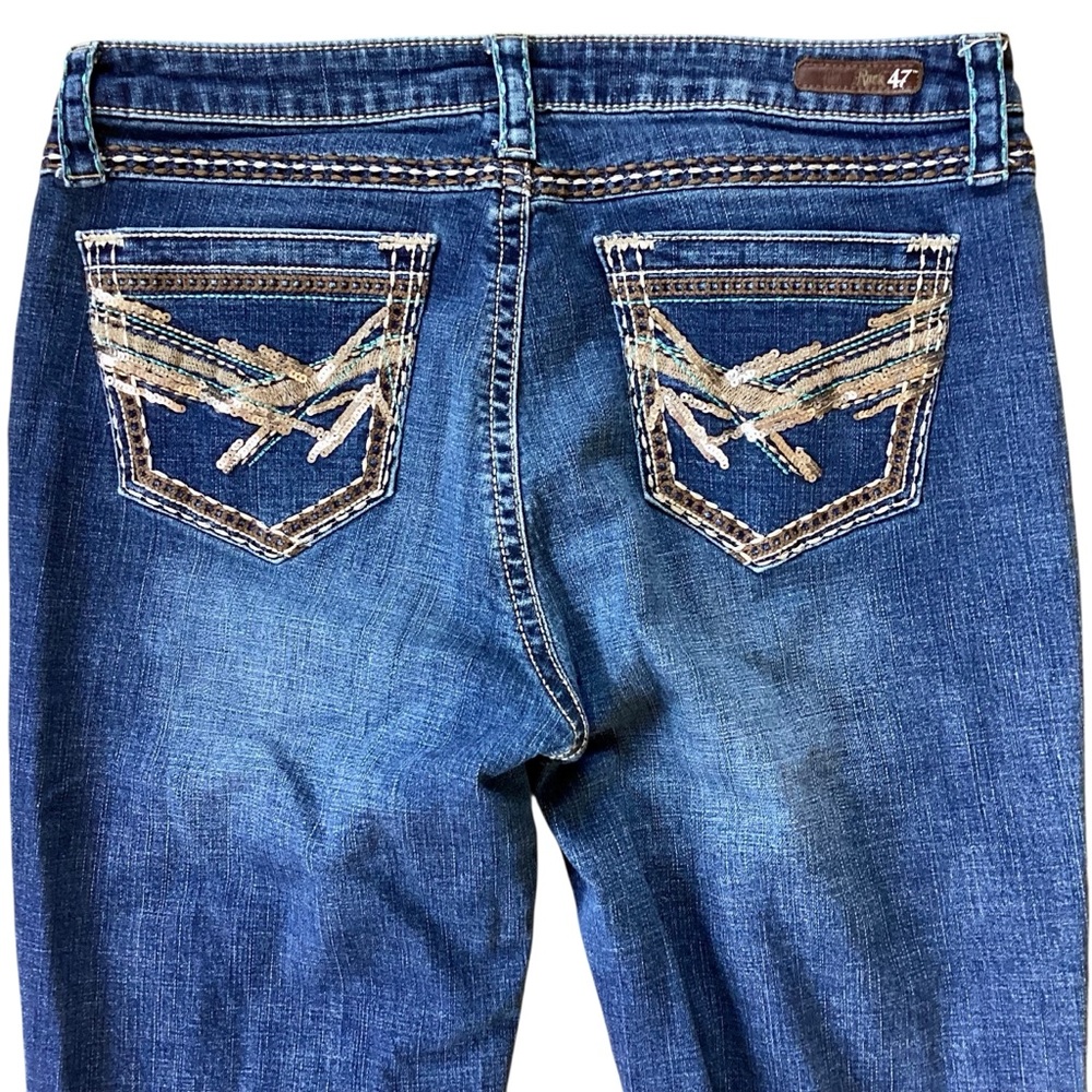 ROCK 47 Bootcut Jeans 32x34 Embellished Pockets Stretch